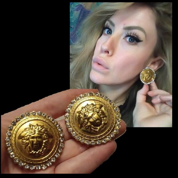 Versace Jewelry - Gianni VERSACE JUMBO Vintage Crystal 💎✨ Clip-On Earrings